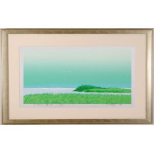 横山 操 「 暁 富士 」 リトグラフ 版画 版画 日本画 絵画 富士山 赤