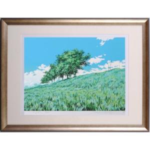 池上壮豊 シルクスクリーン 版画 絵画 絵 富士・蝶 富士山 桜 蝶 額