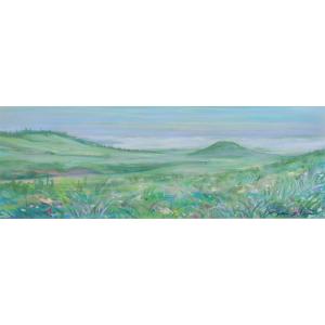 阿蘇 風景画 絵画 熊本 油絵 奥田省一 「阿蘇盛夏」 額付き : アート