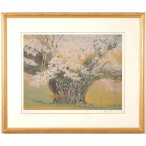 南正雄 抽象画 シルクスクリーン 版画 絵画 花吹雪・1 和 インテリア