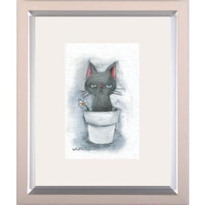 猫 絵画 可愛い絵 銅版画 エッチング 鷹塀三奈 「GOOD NIGHT LITTLE