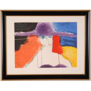 マイケル・ルー Fuzzy on GG Bridge ポップアート 絵画 猫 絵