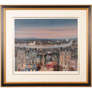 ミッシェル・ドラクロワ 夜の左岸 パリ 絵画 風...の商品画像
