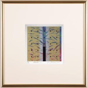 馬 絵画 花 リトグラフ 版画 ポール・ギヤマン 「ピンクの基調の静物と