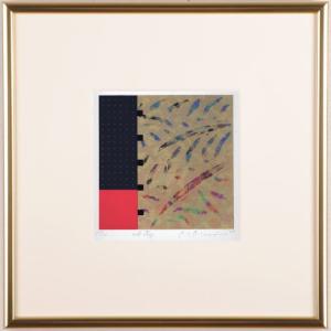 花 絵画 鳥 絵 版画 シルクスクリーン 吉岡浩太郎 「花と小鳥」 額付き