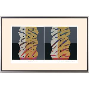 南正雄 抽象画 シルクスクリーン 版画 絵画 花吹雪・1 和 インテリア