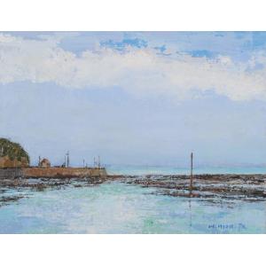 海 風景画 絵画 有明海 熊本 油絵 森田正孝 「潮風」 額付き - 最安値