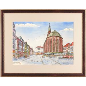 藤森悠二 水彩画 絵画 絵 ローマ・スペイン階段 イタリア ローマの休日