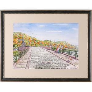 フランス 風景画 絵画 水彩画 内藤謙一 「ストラスブルグ・4」 額付き