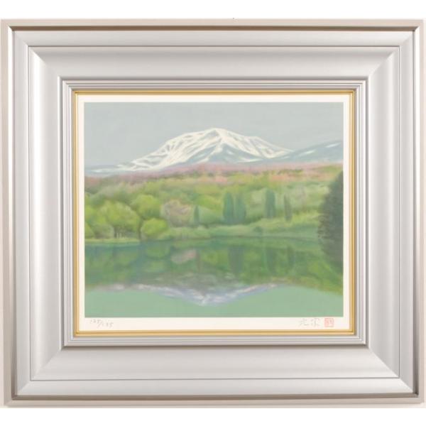 奥田元宋 月山の湖 月山 絵画 風景画 山形県西村山郡西川町大字志津姥沢 和風 インテリア リトグラ...