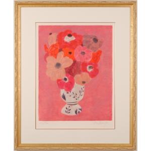 ピエールボンコンパン 絵画 バラ色の花束