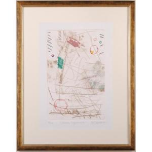 大場正男氏 絵画（カニ）　お値下げしました 蟹 絵画 版画 ペーパースクリーン 大場正男 「かに・5」 額付き