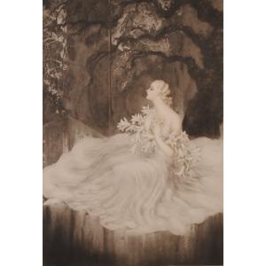 ベルナール シャロワ　絵画　リトグラフ　限定数　インテリア　美術品　人物画 ベルナール ・ シャロワ 「 ジョセフィーヌ 」 リトグラフ 版画