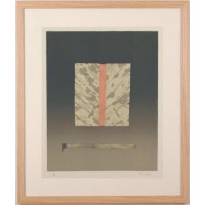 抽象画 絵画 現代アート リトグラフ 版画 坂本寧 「アンタイトル」 額