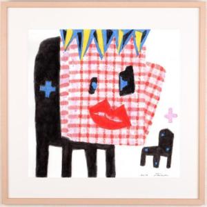 コスモス 花 絵画 油絵 あらきゆみ 「陽だまりに咲く倖せ」 額付き