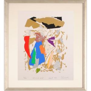 平松礼二 「 路・望岳 」 シルクスクリーン 版画 日本画 絵画 春