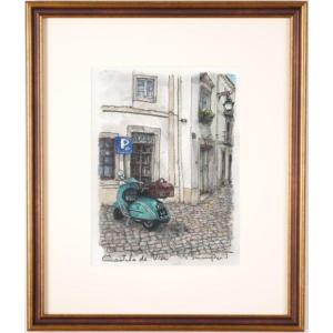 高橋文平 アルブルケルケ スペイン 絵画 風景画 自動車 ルノー4 水彩画