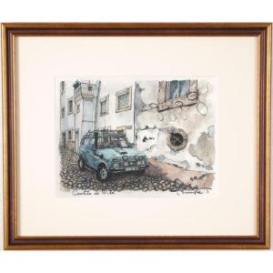 高橋文平 水彩画 paris フランス 額付き 箱あり 高橋文平 水彩画 paris フランス 額付き 箱あり