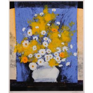 ポール・ギヤマン「花とヴァイオリン」リトグラフ : ギャラリーかわ