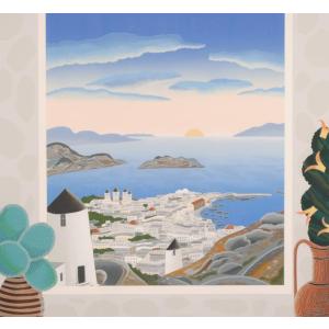 海 絵画 風景画 ギリシャ エーゲ海 インテリ...の詳細画像1