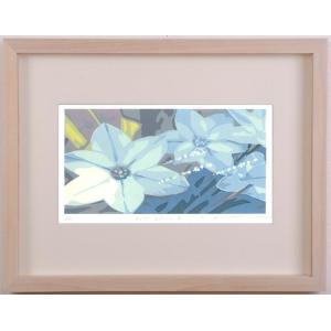 花 絵画 版画 シルクスクリーン 吉村明子 「Brilliant bloom 2」 額