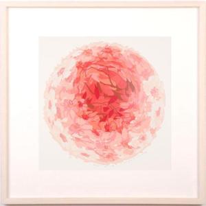 花 絵画 版画 シルクスクリーン 吉村明子 「Brilliant bloom 2」 額