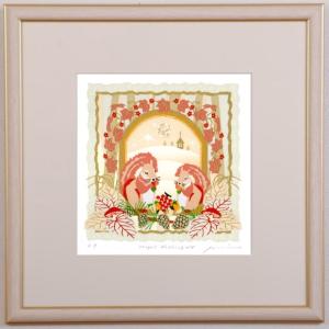 鳥 絵画 版画 シルクスクリーン 結婚祝い プレゼント 吉村明子