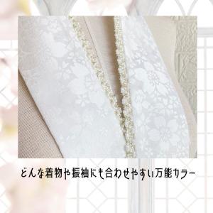 今風x地紋 重ね襟 暗紋付き 桜 小粒パールデ...の詳細画像5