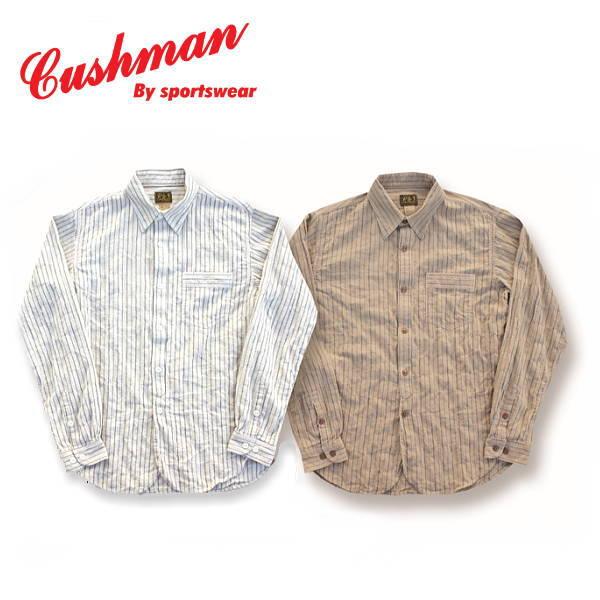 クッシュマン ドビーストライプアーリーワークシャツ コットン100％  CUSHMAN  長袖シャツ...