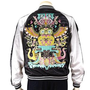 花旅楽団】八咫烏柄刺繍スカジャン【SCRIPT】メンズ レディース 和柄
