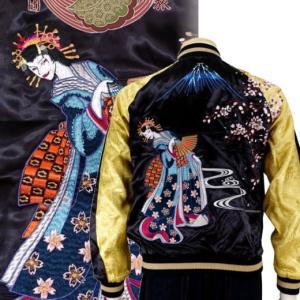 雉と蛇刺繍スカジャン 花旅楽団 SCRIPT メンズ レディース 和柄