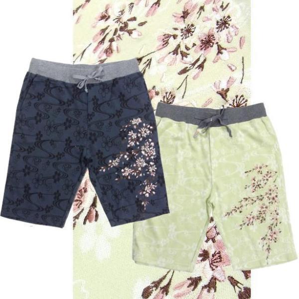 桜刺繍コットンジャガードイージーショーツ 花旅楽団 SCRIPT メンズ  レディース ボトムス シ...