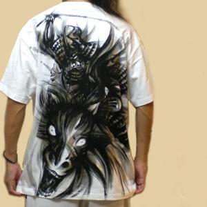 羽水[うすい] 閻魔大王 手描き 和柄Tシャツ/半袖/enma/送料無料