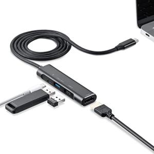 サンワダイレクト USB Type-C ハブ ドッキングステーション HDMI LAN PD/60W 4K対応 USB3.2/USB2.0ポート×1の商品画像