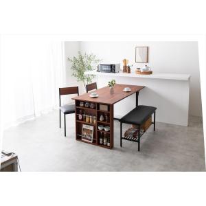 4点セット Super 収納付伸長式ダイニング...の詳細画像1