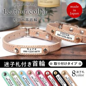 犬 首輪 犬の首輪 名前入り おしゃれ ブランド 革 小型犬 革製 皮 本革 レザー 栃木レザー ヌメ革 かわいい カラー シンプル 10mm メール便送料無料