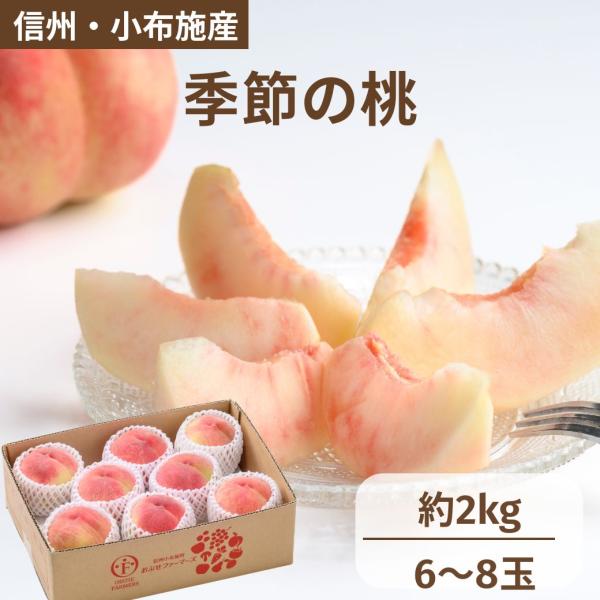 【長野県産】 厳選・朝採り季節の桃 約2kg（6〜8玉）産地直送  ジューシーで甘い 贈答用ギフト｜...