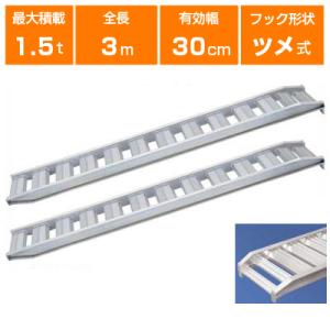 アルミブリッジ アルミブリッジ 1.5t 2.7m 2本セット 日軽金アクト PX15-270-30 ツメ式