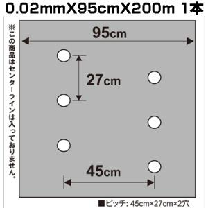 個人宅OK シンセイ 国産 有孔 銀ネズマルチ 9227 0.02mmX95cmX200m 中穴(6...