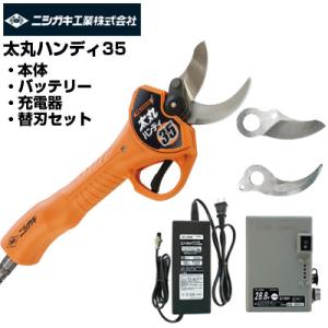 太丸ハンディ35 電動剪定はさみ パワータイプ 替刃セット付 (電動剪定はさみ 充電式剪定はさみ)(...