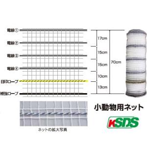 電気柵 資材 末松電子 小動物ネット （幅70cm X 50m巻）（色：白）（ハクビシン アライグマ...