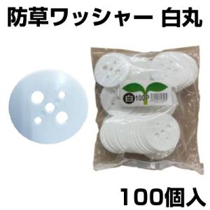 シンセイ 白丸 100個 Uピン杭用 ワッシャー 防草シート 人工芝 マルチシート 押さえ （ピン別売）