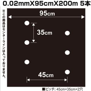 個人宅OK 黒マルチ 95cm シンセイ 国産 有孔 9230 0.02mm X 200m 小穴