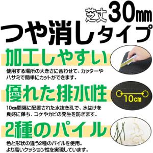 個人宅OK シンセイ リアル人工芝 艶消 芝丈...の詳細画像1