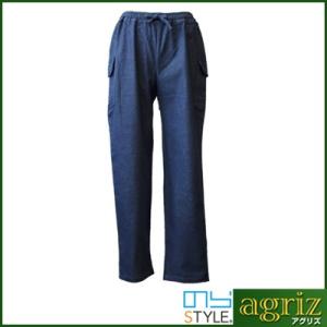 のらスタイル 畑のデニム カーゴ インディゴネイビー L