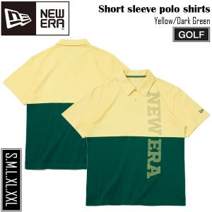 ニューエラ ゴルフ ウェア NEW ERA 半袖 ポロシャツ イエロー/ダークグリーン GOLFの商品画像