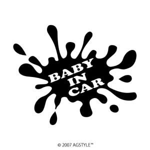 BABY IN CAR ペンキ風 オリジナル カッティングステッカー  JDM USDM STANCE HDM キッズ 可愛い ワゴン 赤ちゃんが乗っています サイン US 愛いくアピール｜agstyle