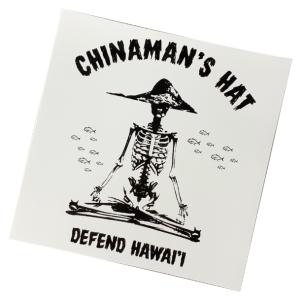 DEFEND HAWAII CHINAMAN’S HAT プリントステッカー ホワイト｜agstyle