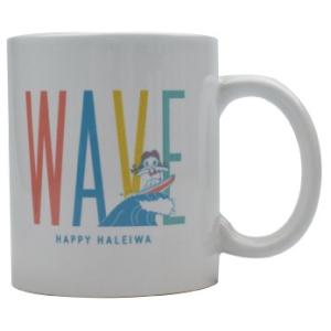 HAPPY HALEIWA マグカップ WAVE ハワイ hawaii mug マグ コップ ハレイワ ハッピーハレイワ ノースショア 波 サーフィン｜agstyle