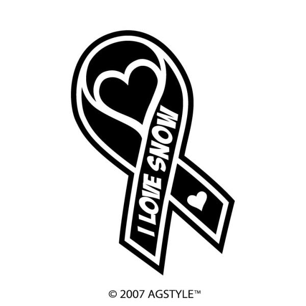 I LOVE SNOW リボン カッティングステッカー ステッカー スノー 雪 車 JDM USDM...